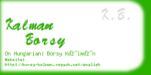 kalman borsy business card